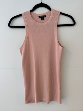 En Thread Blush Pink Ribbed Knit Sleeveless Tank Top Size S